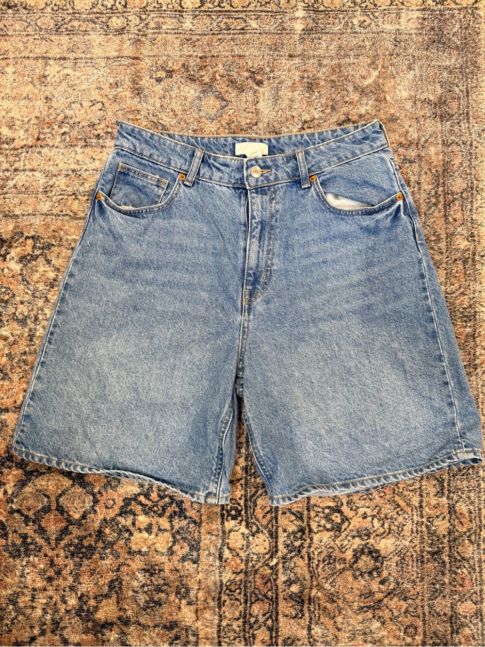 H&M Light Blue Denim High-Rise Jean Shorts
